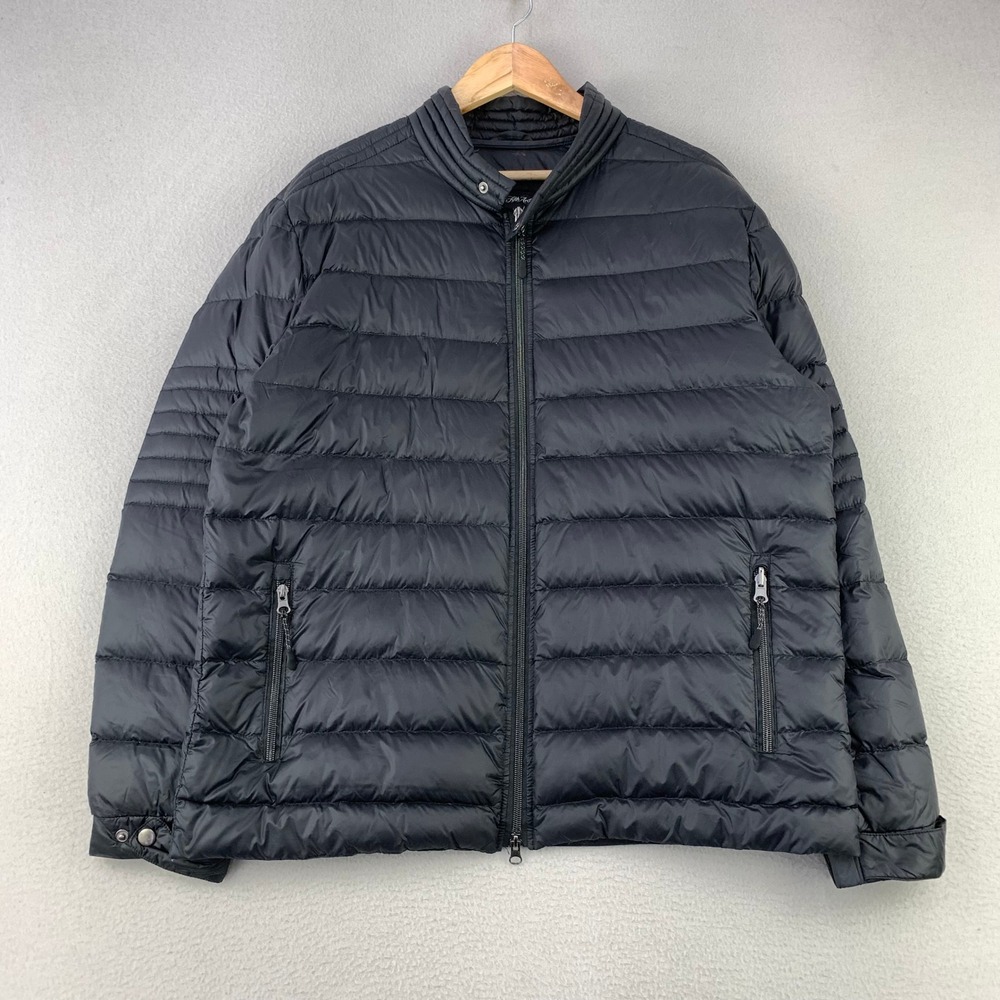 Saks Fifth‎ Avenue Down Fill Puffer Jacket Mens XL Black Quilted Lightweight